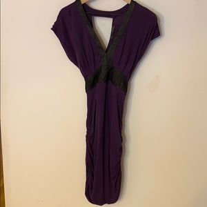 Back tie scrunched purple tunic